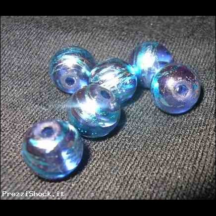 Perla tonda liscia viola striato azzurro 8mm