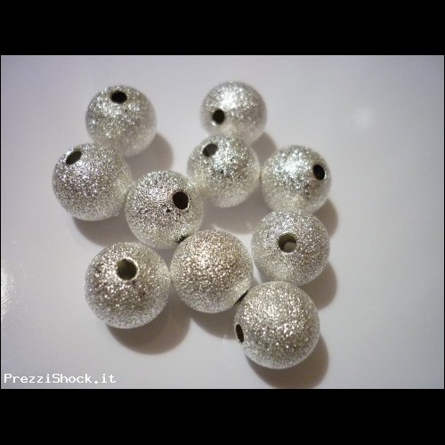 12 perle stardust colore argento mm 10