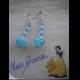 orecchini pendenti cuore swarovski perle vetro azzurro
