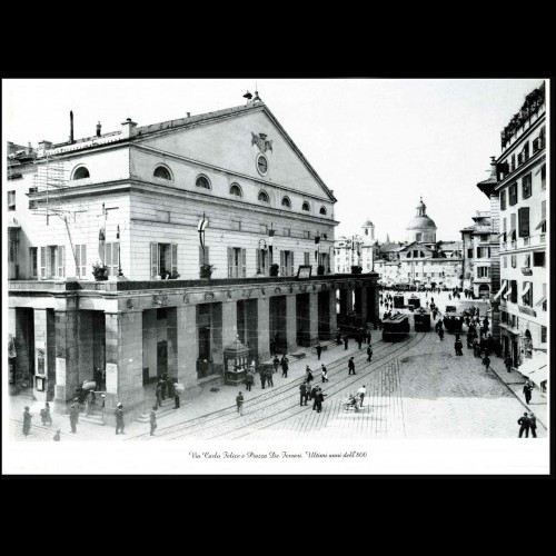 Genova Photo da Negativo Originale Epoca 1890 Teatro Felice