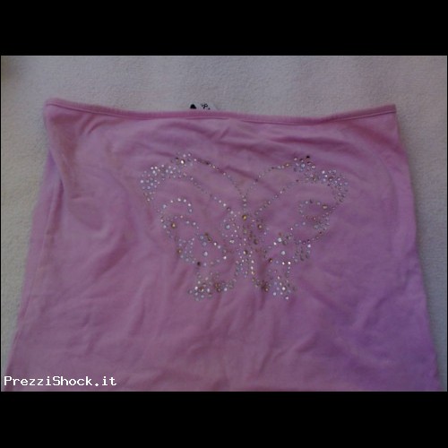 Top Terranova a fascia rosa con disegno borchiette tg S
