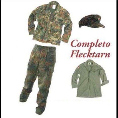 Completo originale tedesco flecktarn giacca+pantaloni+cappel