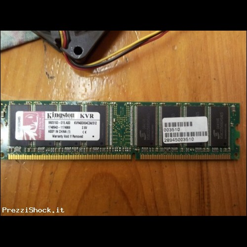 Ram DDR 400 MHz 512 MB KINGSTON PC 3200 KVR400X64C3A/512