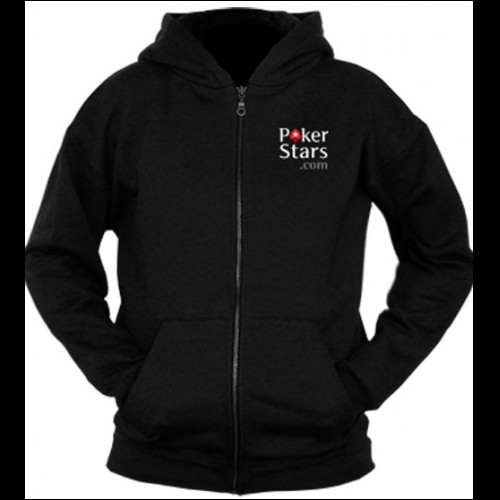         POKER STARS Printed Black ZIP HOODIE - Pocket Design