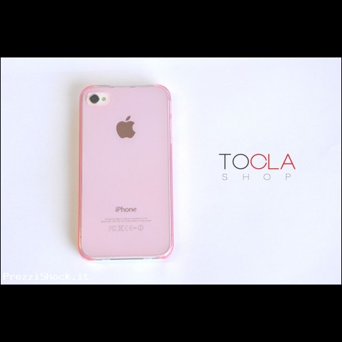 Cover rosa  trasparente per iphone 4 e 4s