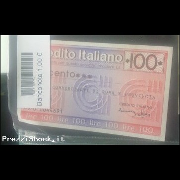 P0023 Miniassegno Credito italiano 100 Cento Lire