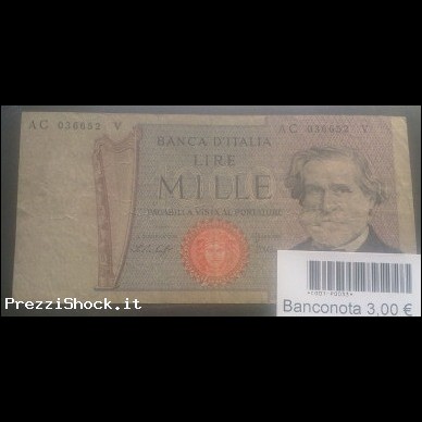 P0033  Banconota Mille 1000 lire Verdi