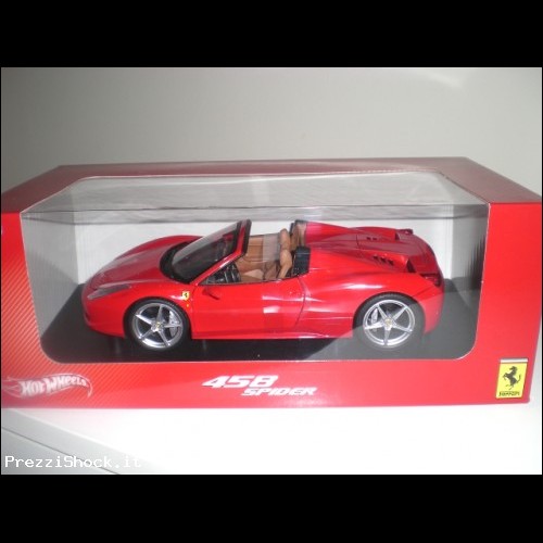 Ferrari 458 SPIDER HERITAGE - ROSSA 1/18 HotWheels NUOVA Rar