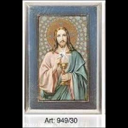 Quadro Cristo cm11x16 inserti argento e strass swarovski
