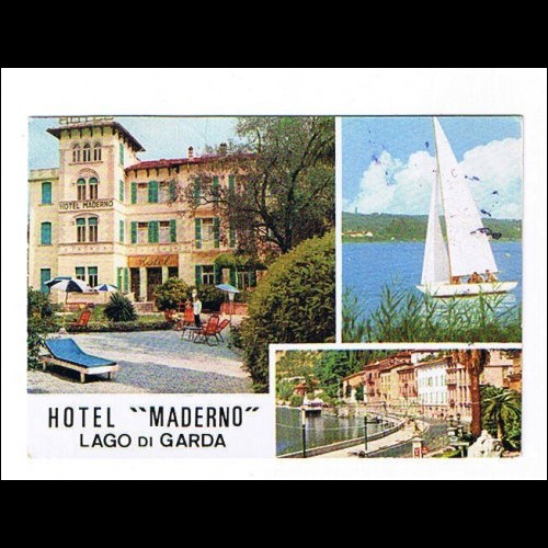 Cartolina - LAGO DI GARDA - Hotel MADERNO - Vg. 1969