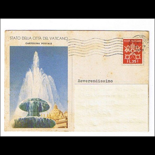 VATICANO - Cartolina Postale FILAGRANO C13 - Fontana - 1959