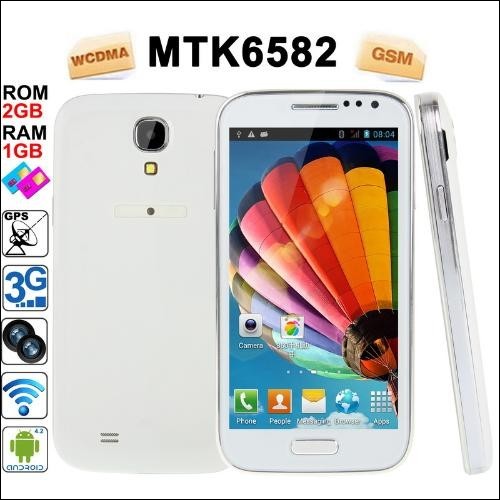 Smartphone i9500 S4 QuadCore 3G GPS Android Bianco Dual Sim