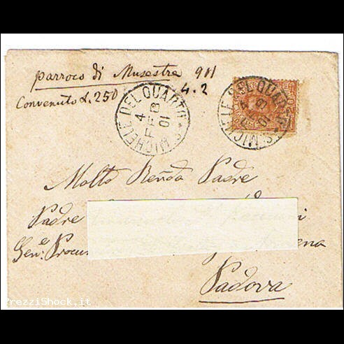 REGNO ITALIA - S. MICHELE DEL QUARTO A PADOVA 4/2/1901