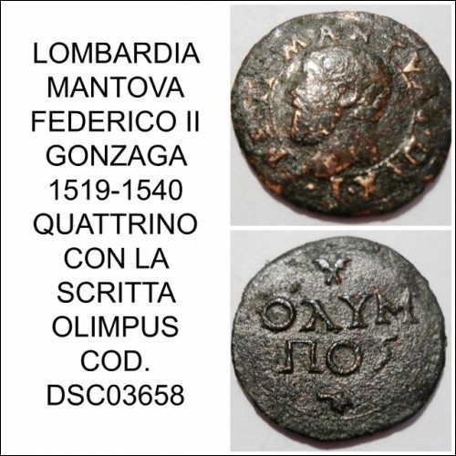 LOMBARDIA MANTOVA FEDERICO II GONZAGA 1519-1540 QUATTRINO