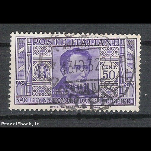 1932 - Pro societ Dante A. - cent 50 - USATO