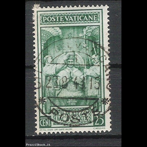 1939 Vaticano - incoronazione di Pio XII cent 25 - USATO