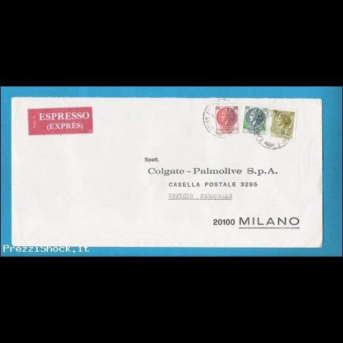 1980 - espresso -affrancatura mista tricolore - busta cover