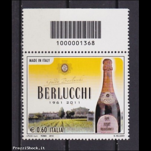 2010 Codice barre 1368 vino Berlucchi NUOVO