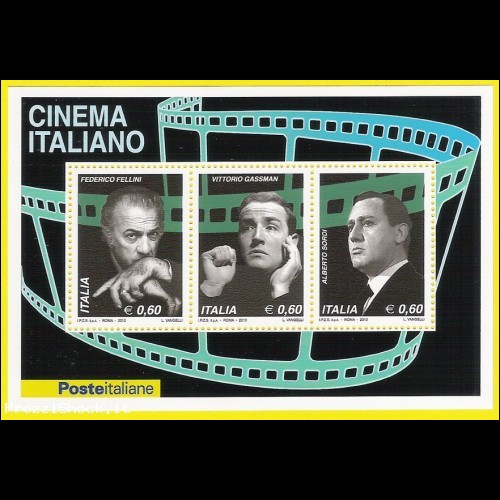 2010 - cinema Italiano foglietto - Fellini - Gassman - Sordi