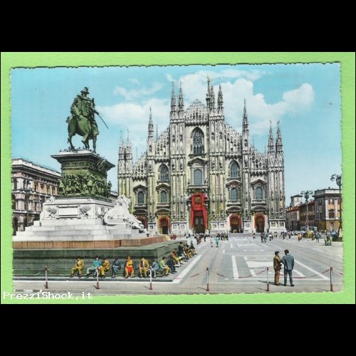 MILANO - piazza Duomo -  acquerellata VG 1960