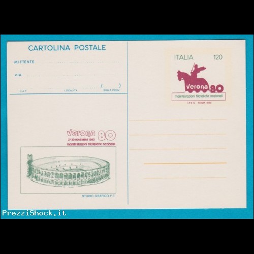1980 cartolina postale Verona 80