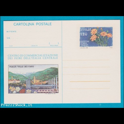 1980 cartolina postale Pescia centro fiori