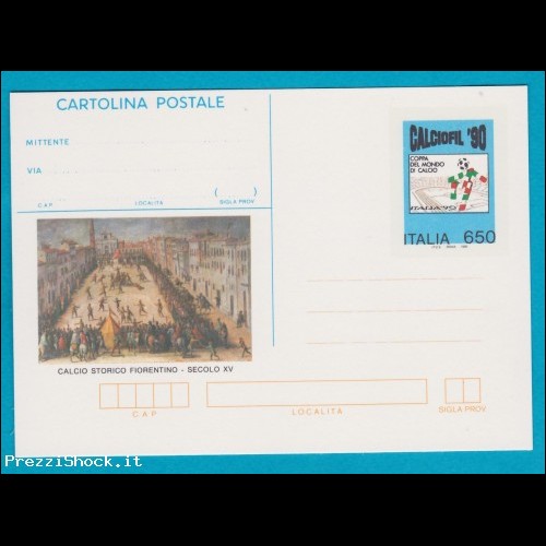 1990 cartolina postale calciofil 90