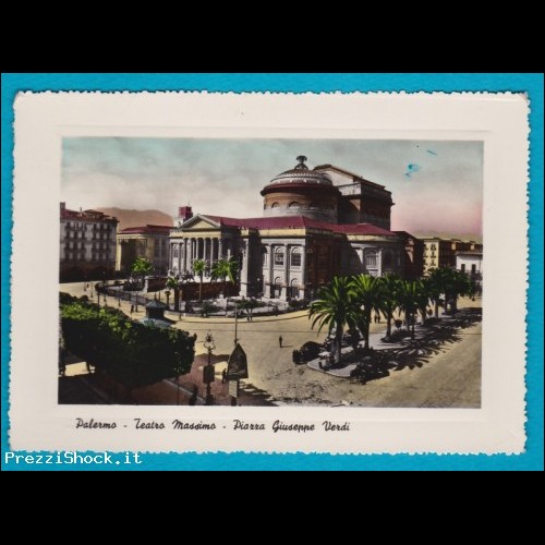 Palermo - Teatro Massimo - VG 1954 acquerellata