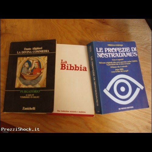 LOTTO LIBRI BIBBIA - NOSTRADAMUS - ALIGHIERI