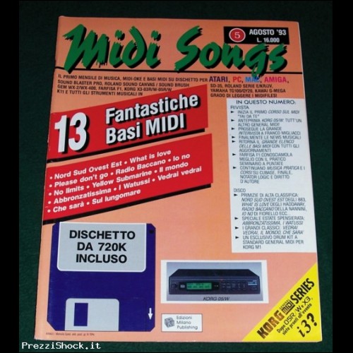 MIDI SONGS - N. 5 - Agosto 1993 + Floppy Disk