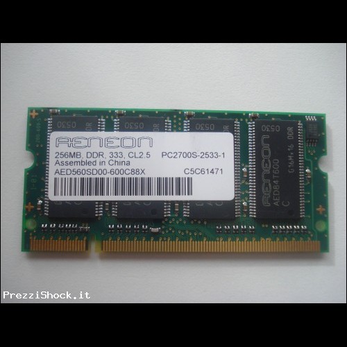 AENEON 256MB DDR SODIMM PC2700S-2533-1 333MHz CL2.5 200-PIN