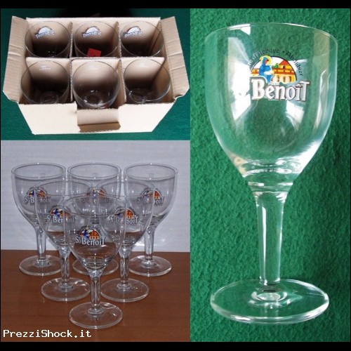 6 Bicchieri Calici Birra - ST. BENOIT - 0,3 L.