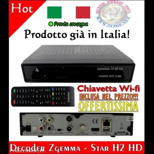 Decoder Zgemma - Star H2 HD + Chiavetta Wi-Fi inclusa 