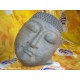 Volto del Buddha in conglomerato decorato anticato