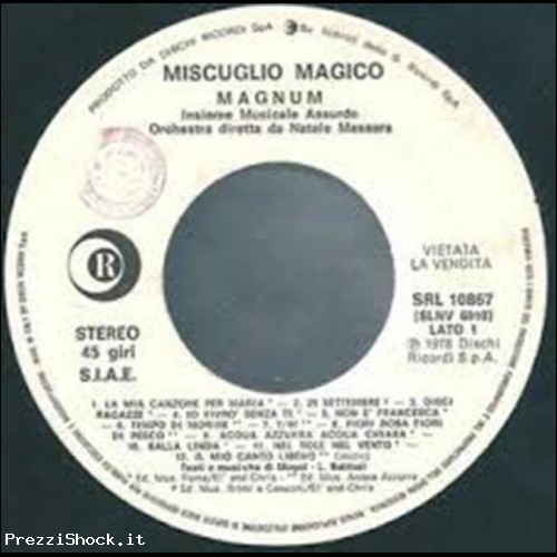 MISCUGLIO MAGICO BATTISTI PROMO JB 1978 MAGNUM Medley 