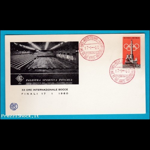 1960 Cartoncino Capso con ann speci gare di bocce Ponchia TO