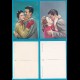 2 cartoline coppie innamorati - non VG