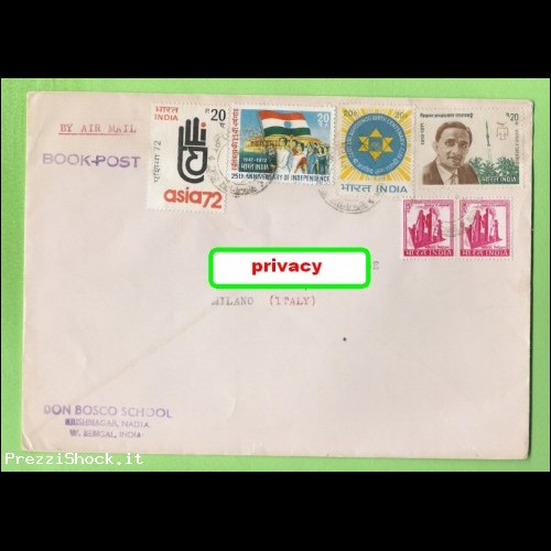 India Cover to Italy - air mail
