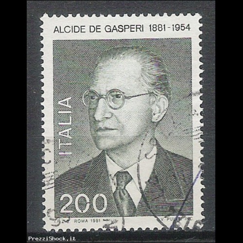 1981 - Alcide De Gasperi Sassone 1546 USATO 