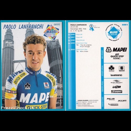 2001 MAPEI ciclismo - PAOLO LANFRANCHI