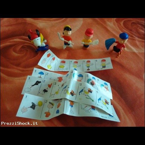 1999 Kinder Peanuts Charlie Brown Snoopy Lucy Linus 4 cartin