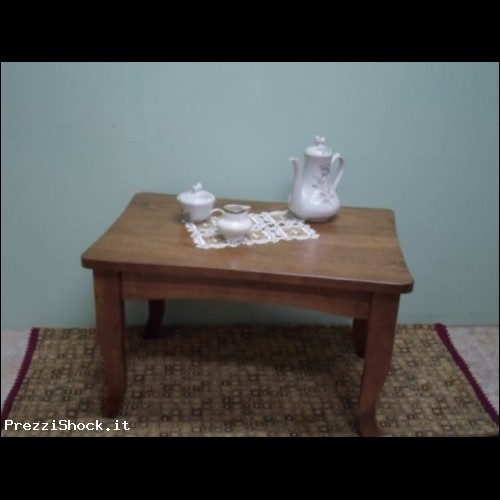 tavolino in legno massello colore noce rettangolare