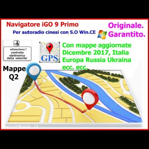 Mappe Navigatore IGO9 Primo Q2 Autovelox Radio Cinesi WinCE 