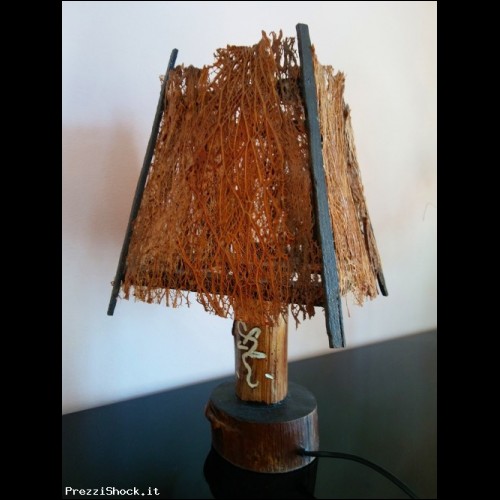 Lampada #LumeFicodindio in legno di Agave e Ficodindio