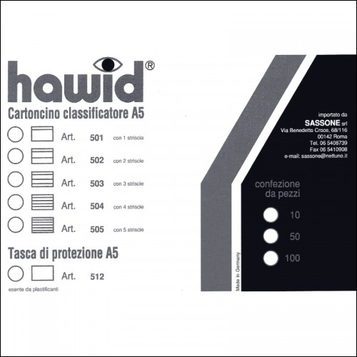 CARTONCINO CLASSIFICATORE HAWID LEGGERO A 3 STRISCE