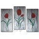 Fiori ~ 3 Quadri 80x120cm ~Struttura ~ ARGENTO - tulipani