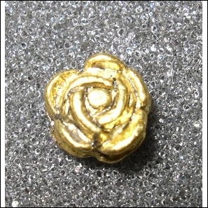 Componenti per bigiotteria, rosa dorata in argento tibetano