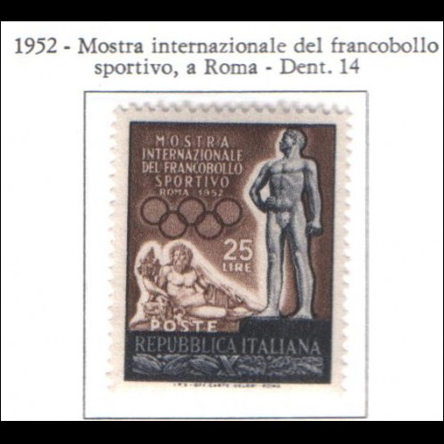 1952 ITALIA FRANCOBOLLO SPORTIVO NUOVO **