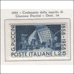 1958 Italia Centenario della nascita di Giacomo Puccini
