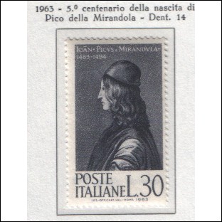 1963 Italia - 5 centenario nascita Pico della Mirandola